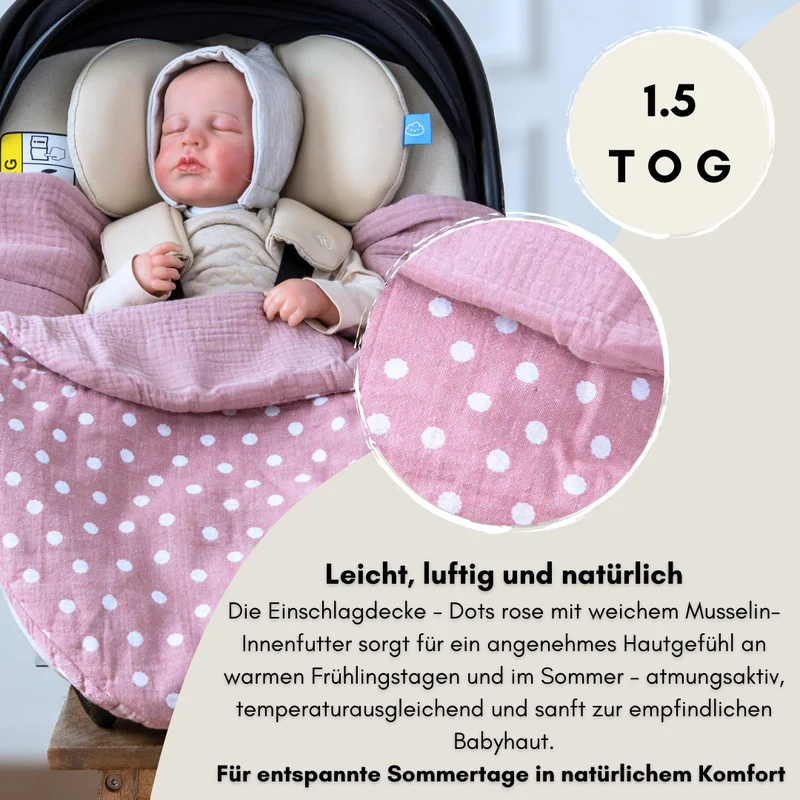 Einschlagdecke - Dots rose
