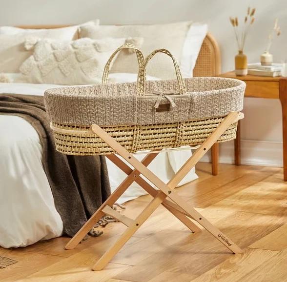 Biologisch gebreide Mozesmand set incl natuurlijk matras - New Edition
