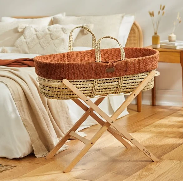 Biologisch gebreide Mozesmand set incl natuurlijk matras - New Edition