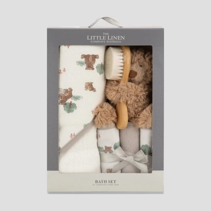 Little Linen Bath Gift Set - Willow Bear