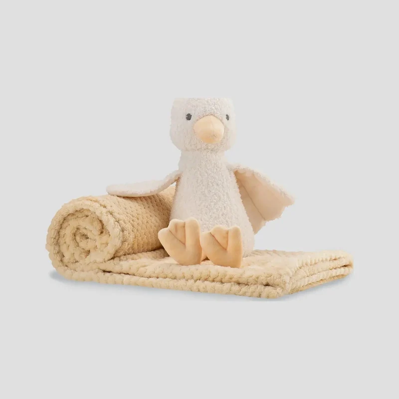 Little Linen Plush Toy & Blanket - Fuzzy Duck