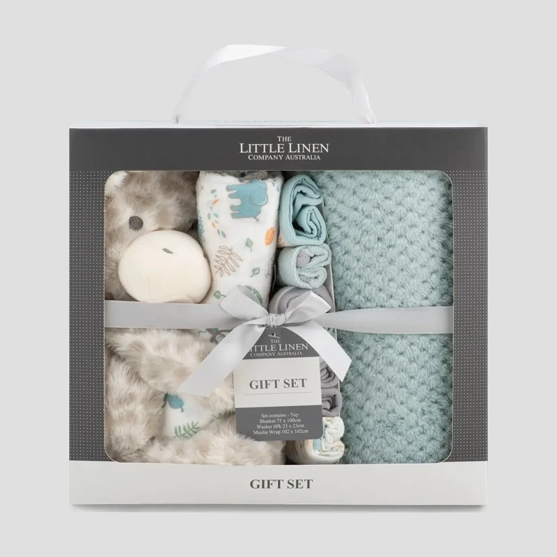 Little Linen Boxed Gift Set - Savanna Giraffe