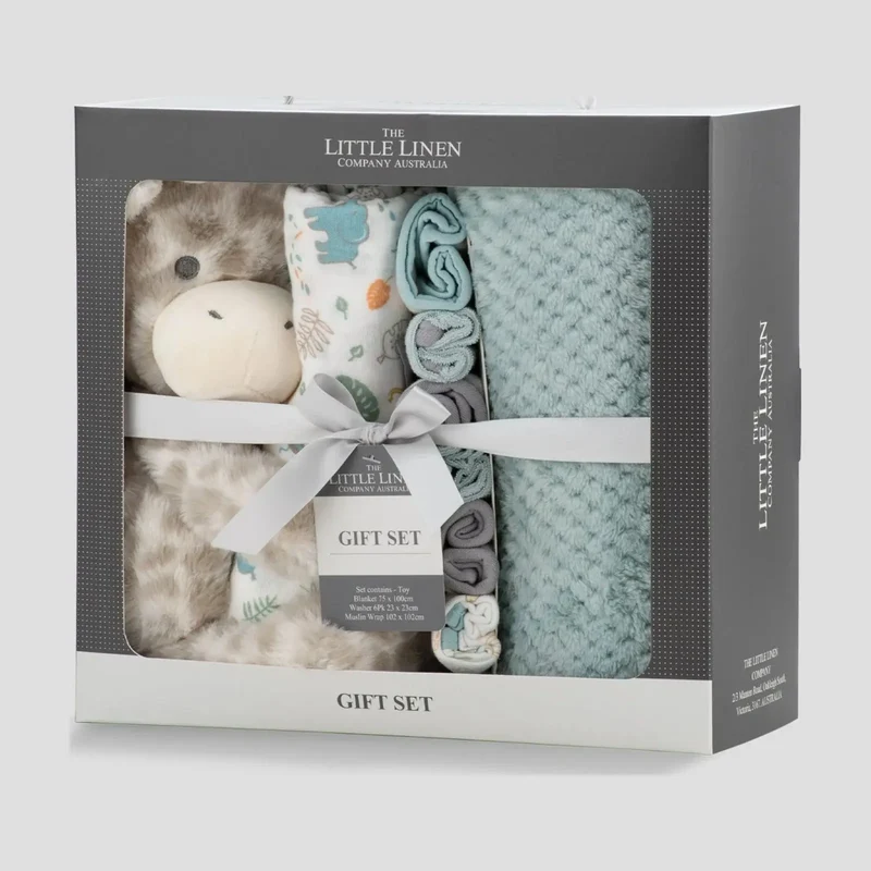 Little Linen Boxed Gift Set - Savanna Giraffe