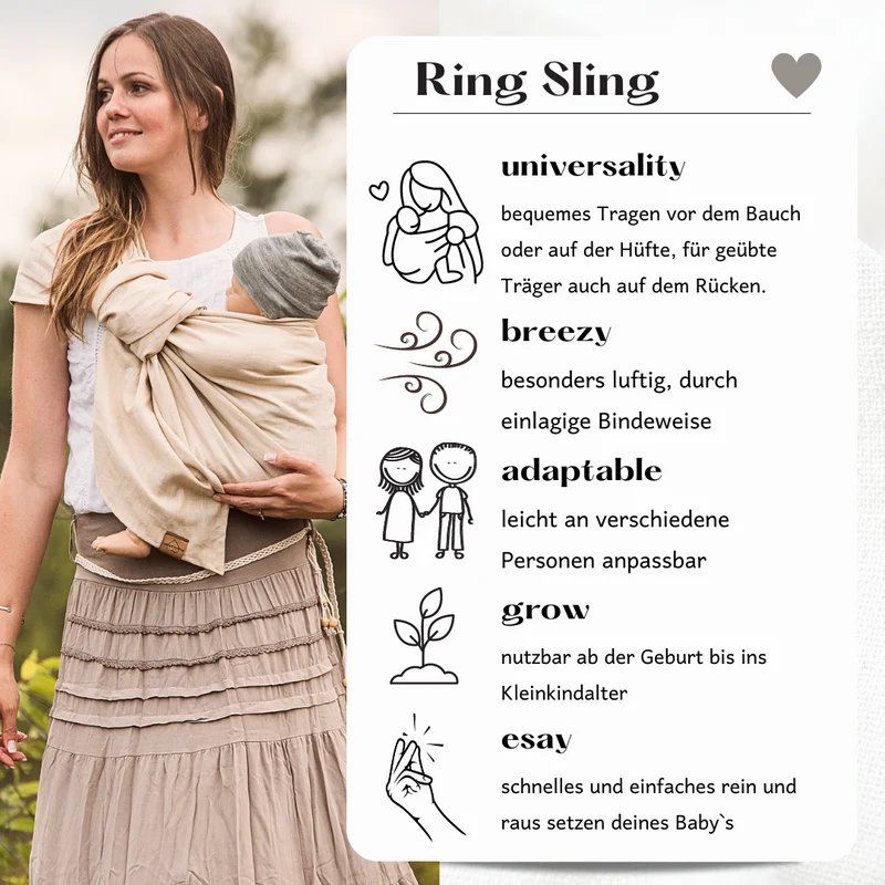 Ring Sling aus Leinen - Viola -