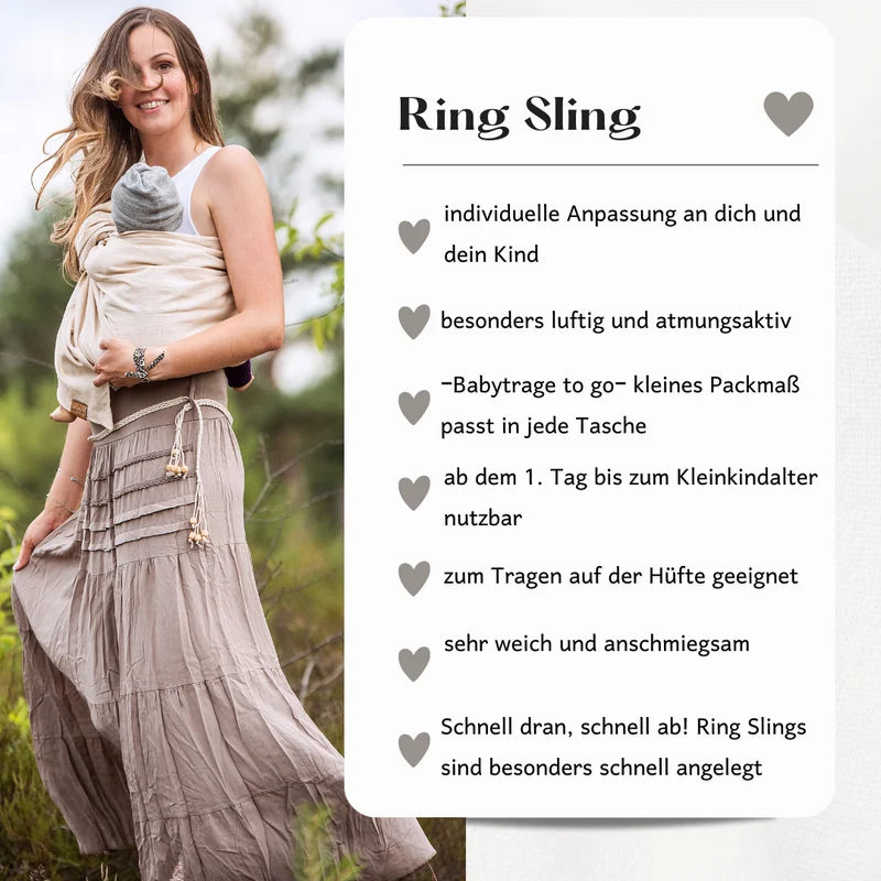 Ring Sling aus Leinen - Viola -