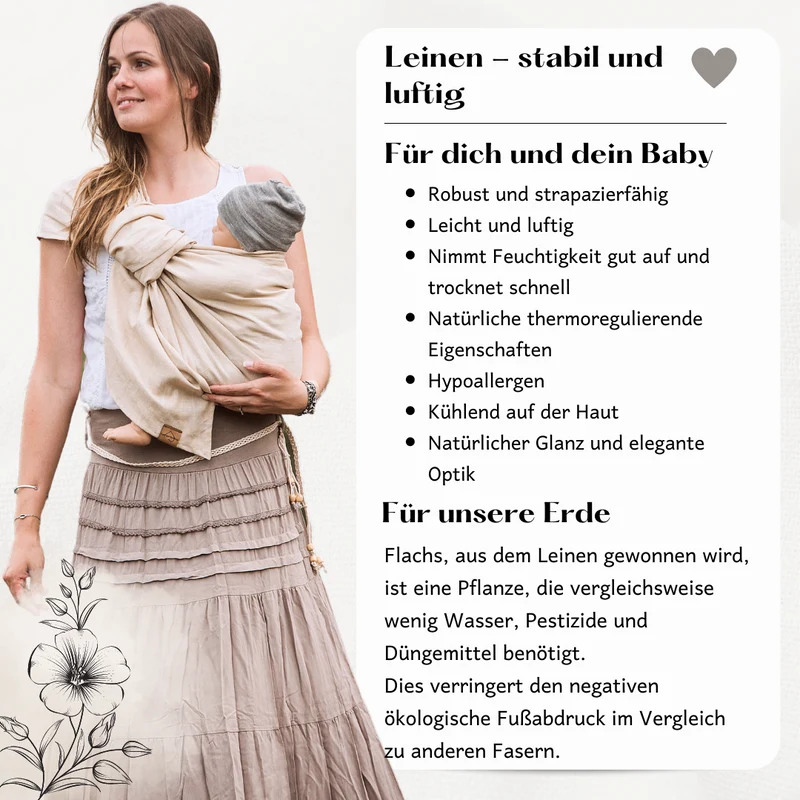 Ring Sling aus Leinen - Viola -