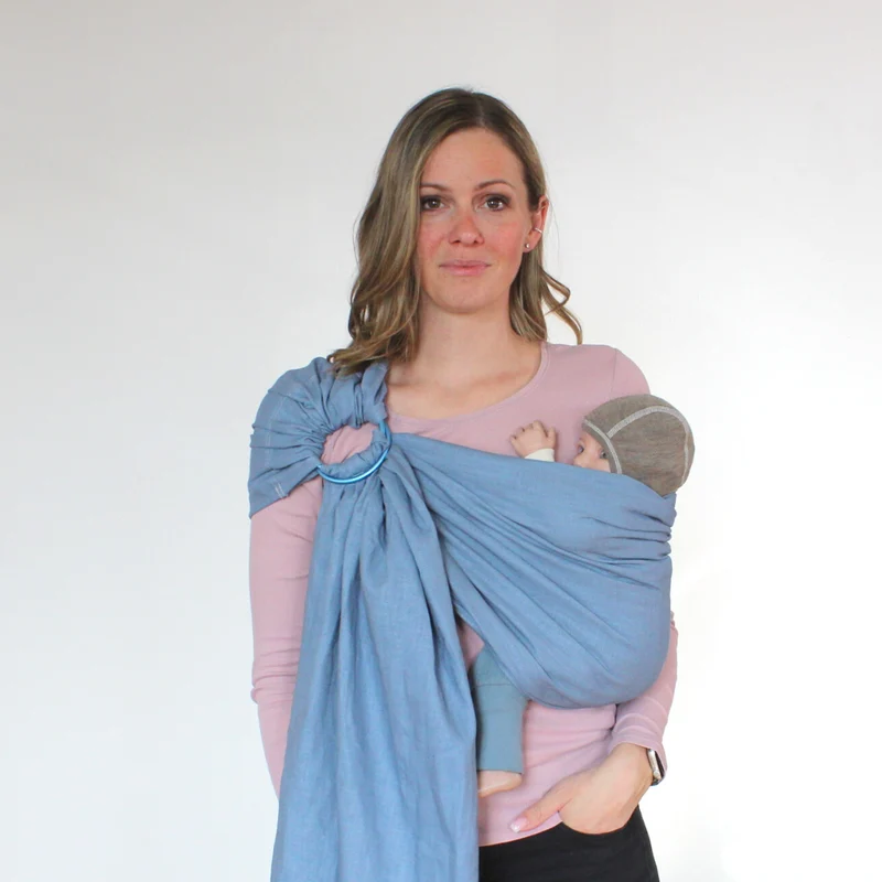 Ring Sling aus Leinen - Blau -