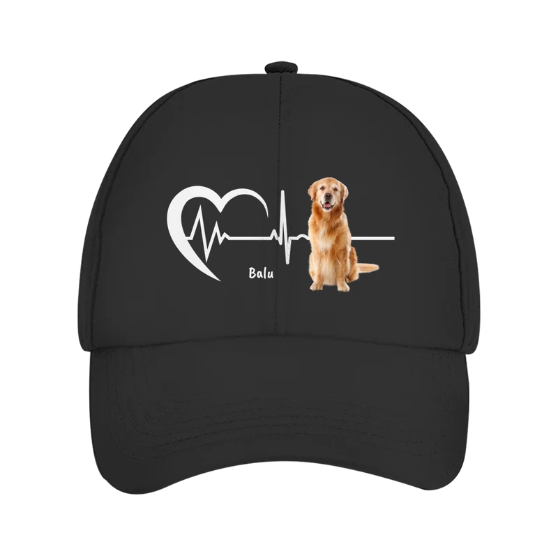 Herzschlag Cap mit Foto und Name - individuelles Cappy