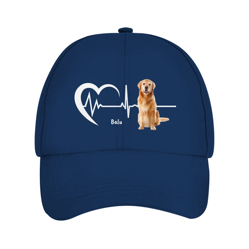 Herzschlag Cap mit Foto und Name - individuelles Cappy