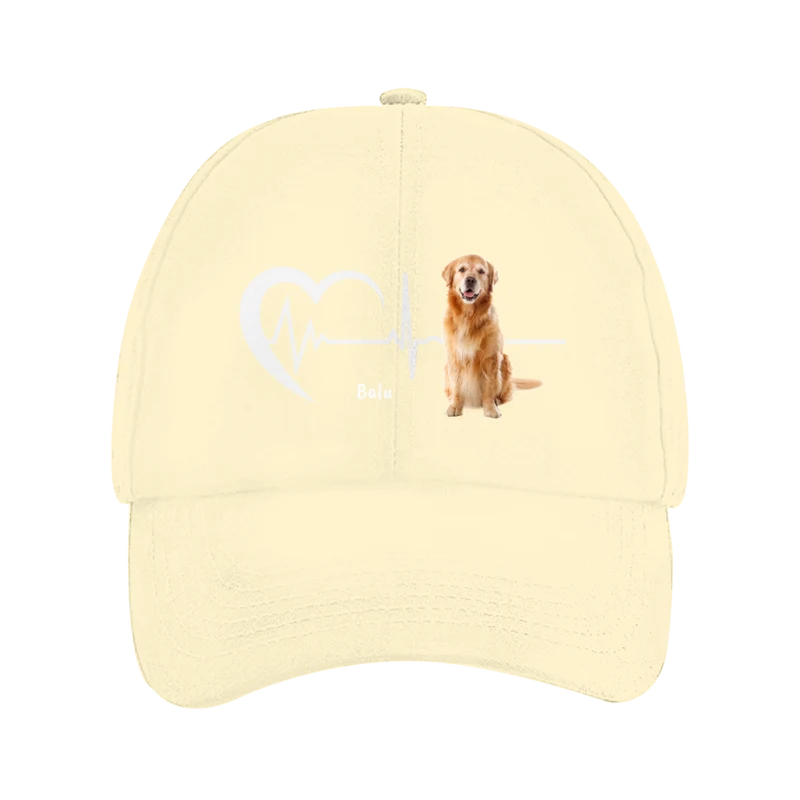 Herzschlag Cap mit Foto und Name - individuelles Cappy