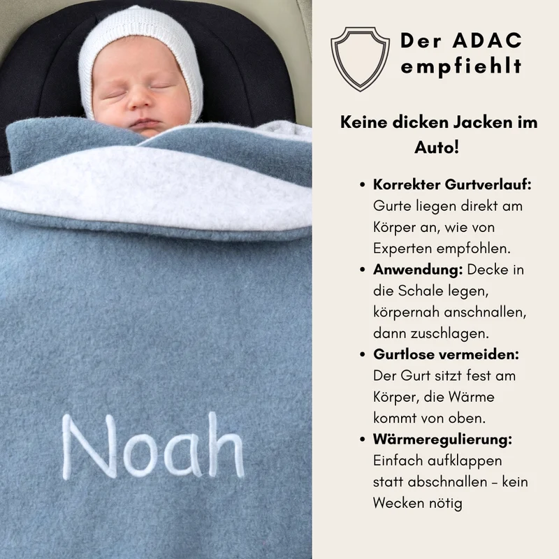 personalisierte Einschlagdecke aus Wollwalk