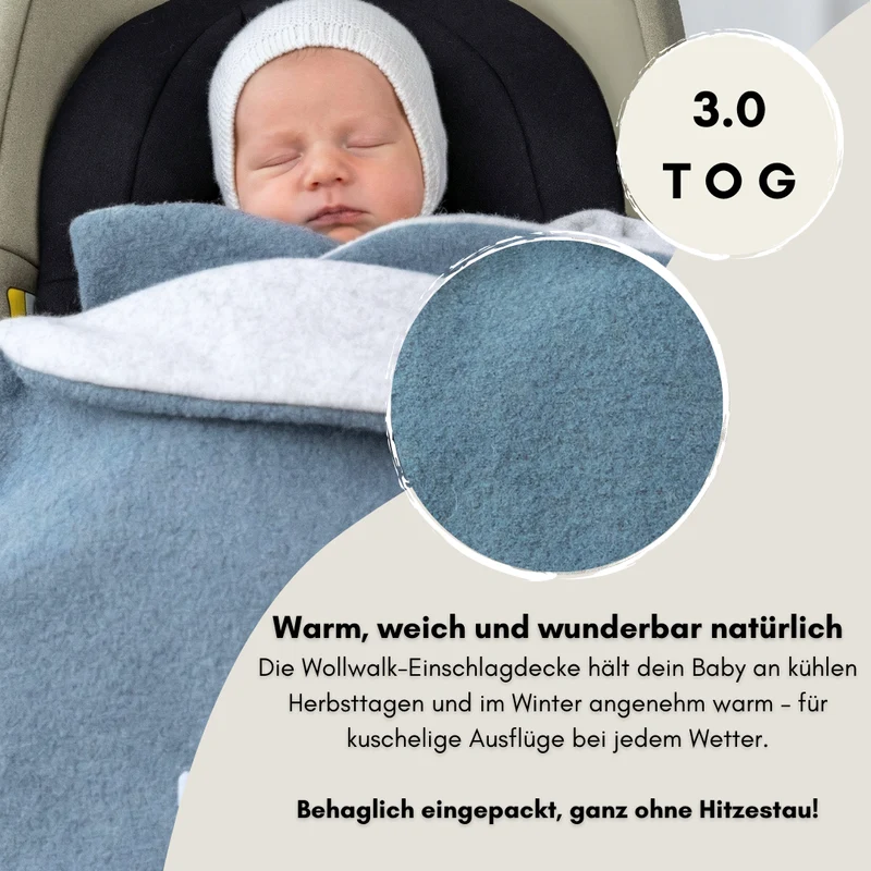 personalisierte Einschlagdecke aus Wollwalk