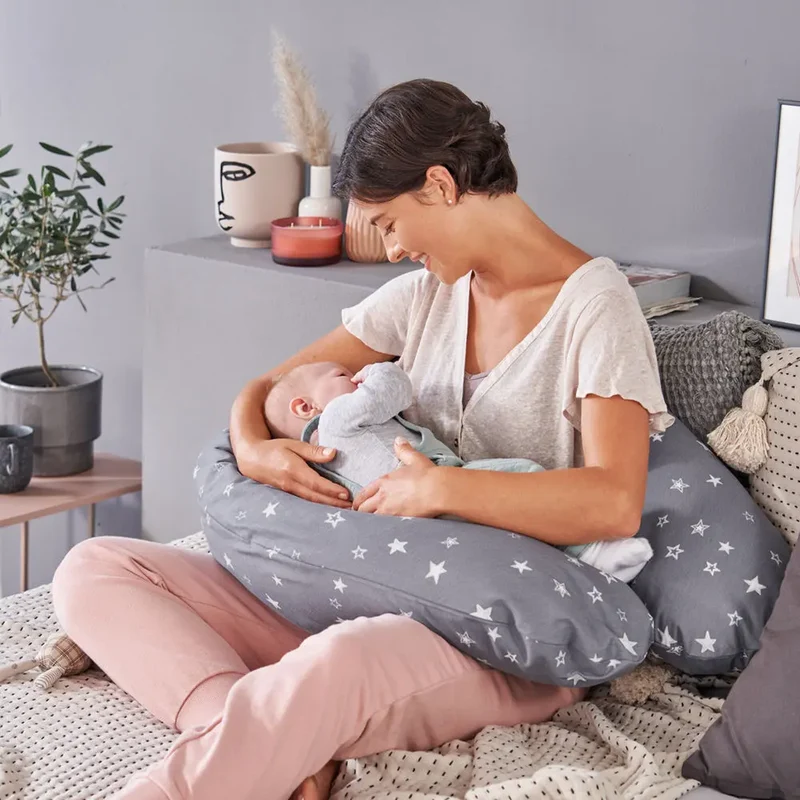 Theraline Muslin Maternity & Nursing Pillow - Light Grey