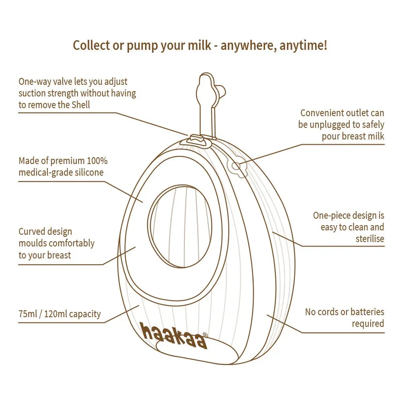 Haakaa Shell Wearable Silicone Pump- 75ml