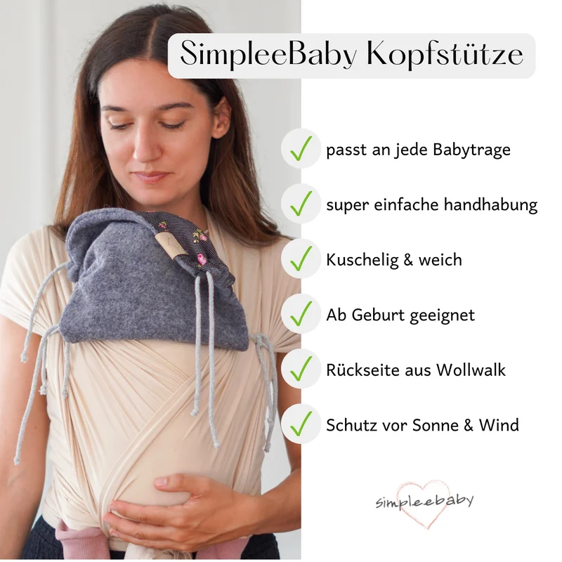 Kopfstütz -Tessa- aus Baumwolle & Wollwalk