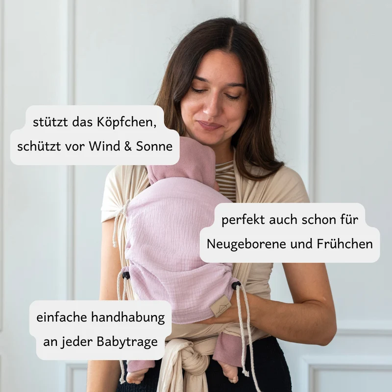 Kopfstütze - rosa - aus Musselin