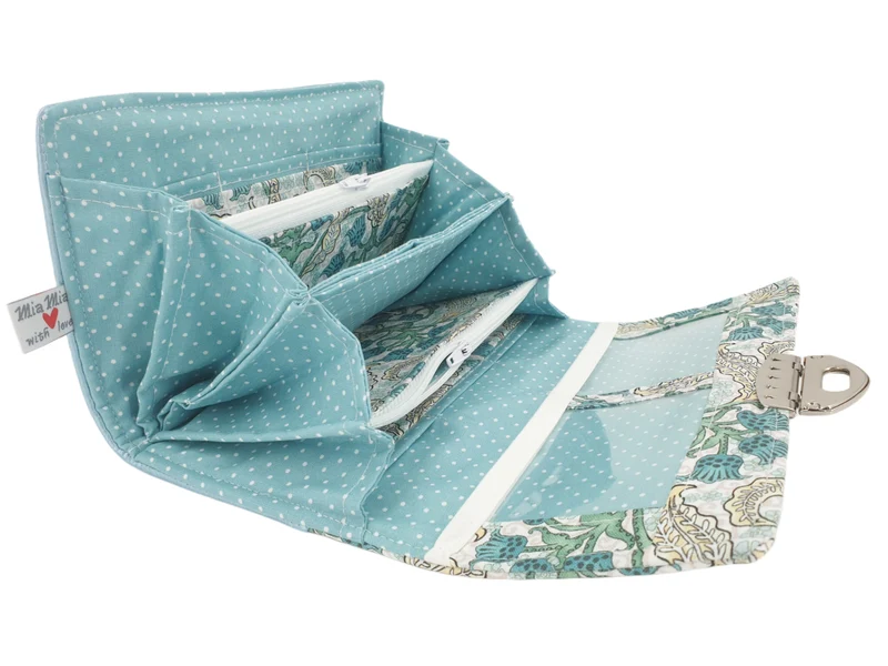 Geldbörse blau metallic Kunstleder von Atelier MiaMia