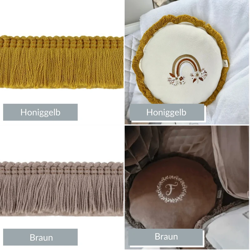 Tagesdecke mit Fransen | SAMT-Stoff