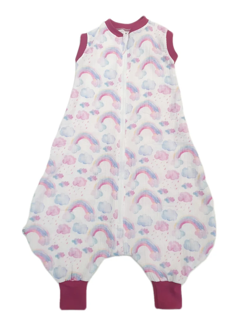 Mutzelpumper Schlafsack mit Füßen, Gr. 50-104 Regenbogen von Atelier MiaMia