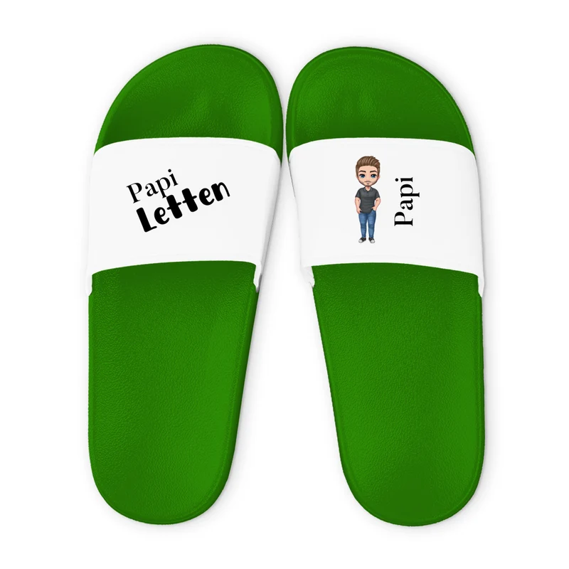 Papi Letten mit Papa auf dem Latsch - individuelle Badelatschen