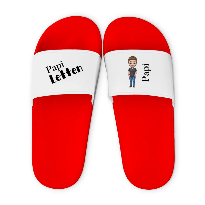 Papi Letten mit Papa auf dem Latsch - individuelle Badelatschen