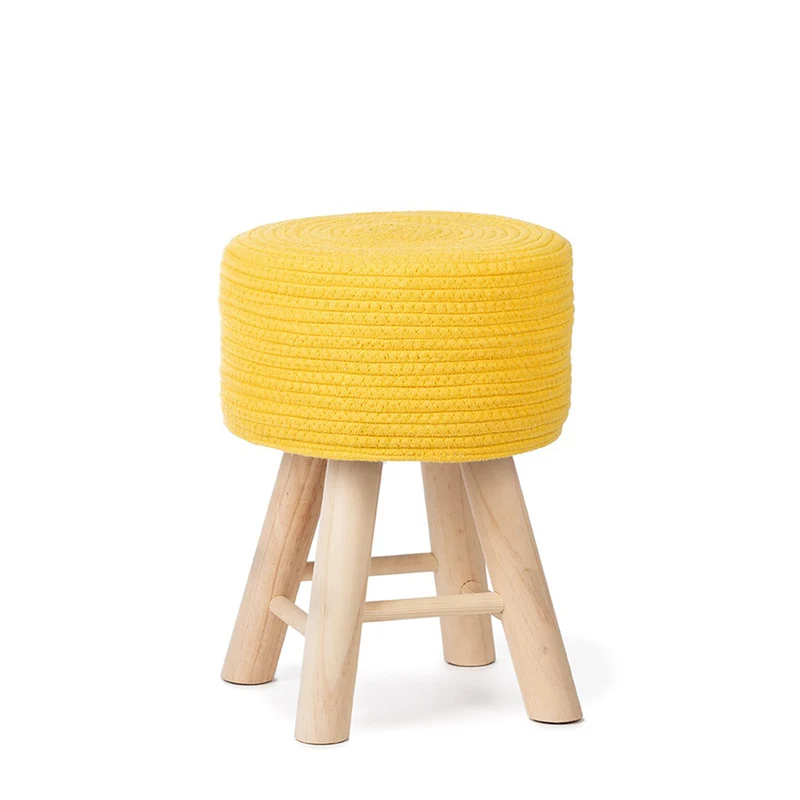 Hocker Iggy mit Holzgestell und gepolsterter Sitzfläche