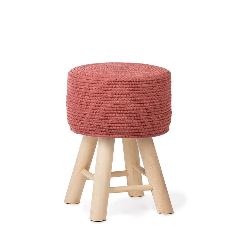 Hocker Iggy mit Holzgestell und gepolsterter Sitzfläche