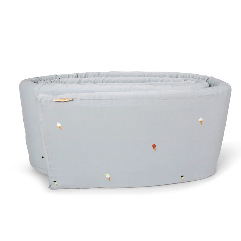 Bettumrandung aus Bio-Baumwolle Cool Summer blau, 340 cm