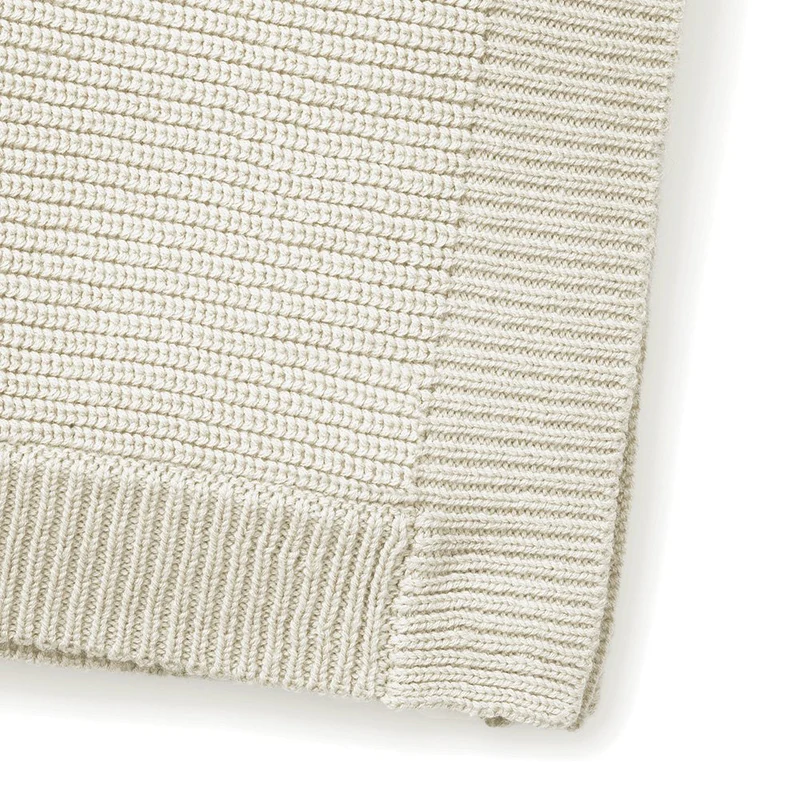 Strickdecke aus Baumwolle & Wolle 75 x 100 cm, atmungsaktiv