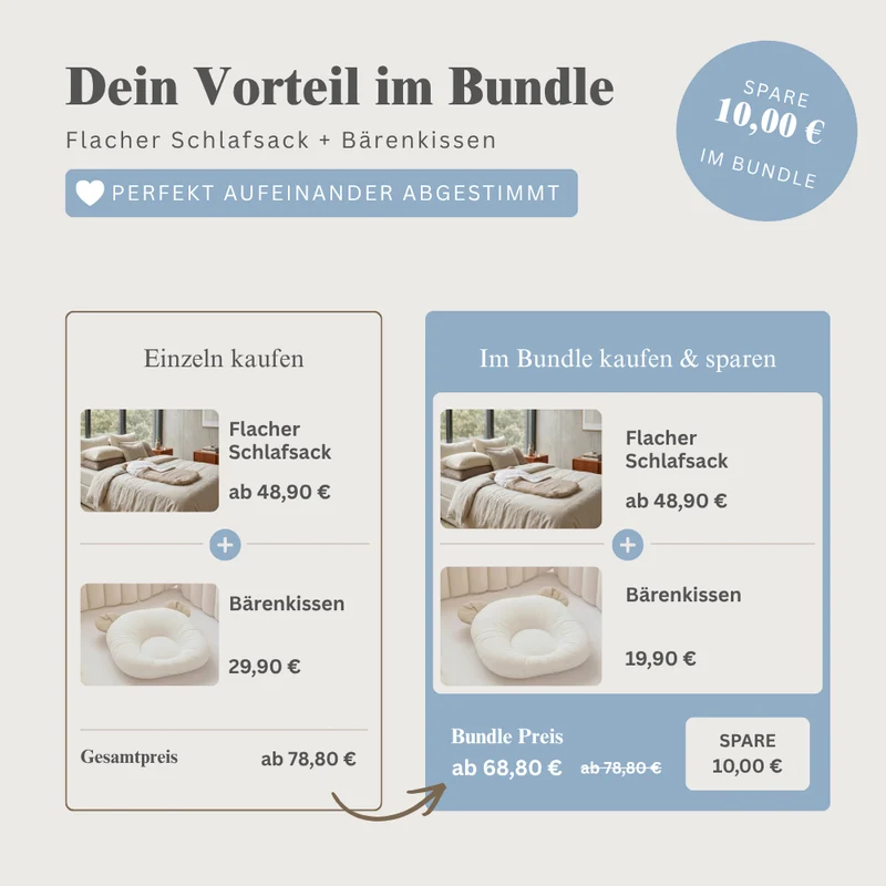 Flacher Schlafsack Delicious mit Spitze & Bommelchen | Baumwolle