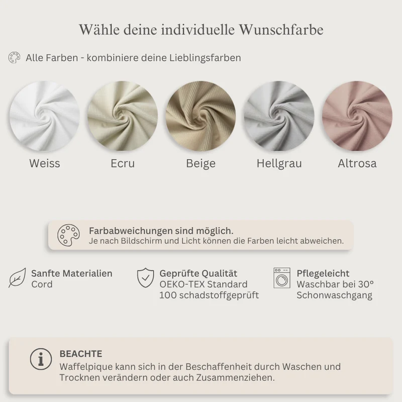 Flacher Schlafsack mit Bärenohren | Premium Baumwolle & Waffelpique