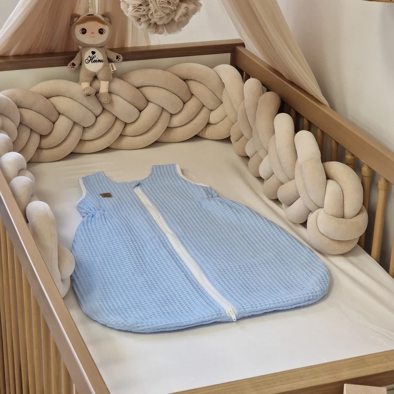 Schlummersack für Baby & Kleinkind in Birnenform | Waffelpique | Hellblau, 0,5 TOG, Gr. 0-6 Monate