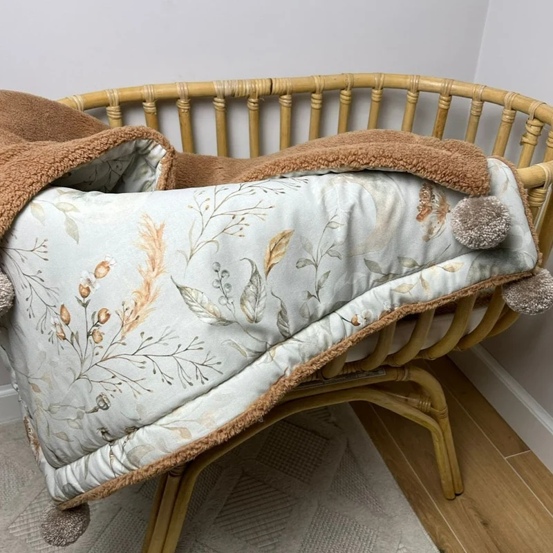 Babydecke inkl. Kissen "Premium-Linie" | Baumwolle & Teddy-Stoff
