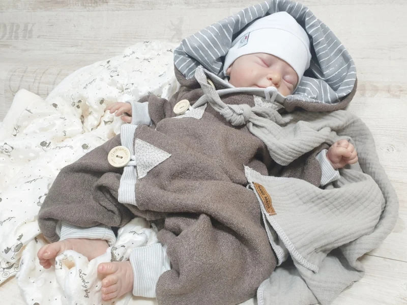Walk - Overall Baby Kind von 50 bis 110 Designer Walkoverall braun --walk W10 von Atelier MiaMia