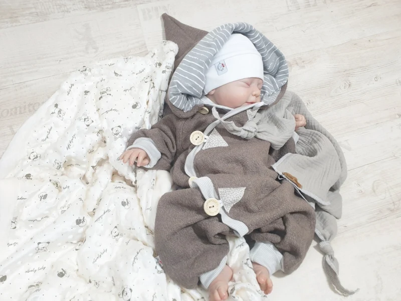 Walk - Overall Baby Kind von 50 bis 110 Designer Walkoverall braun --walk W10 von Atelier MiaMia
