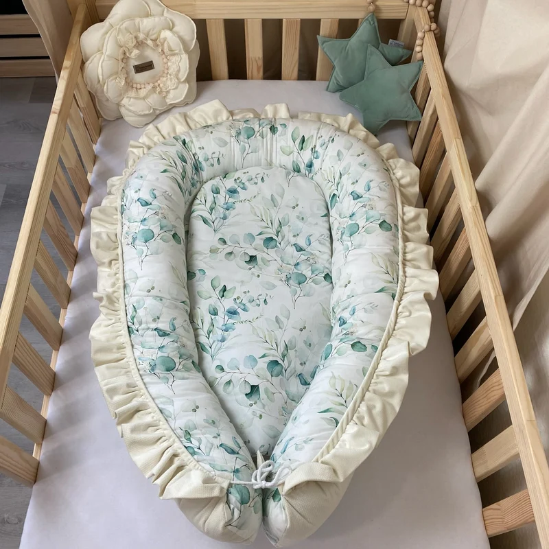 Babynest mit Rüschen | Premium Baumwolle