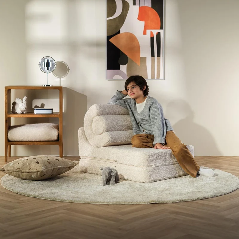 Klappsessel Flipster aus Teddy-Stoff