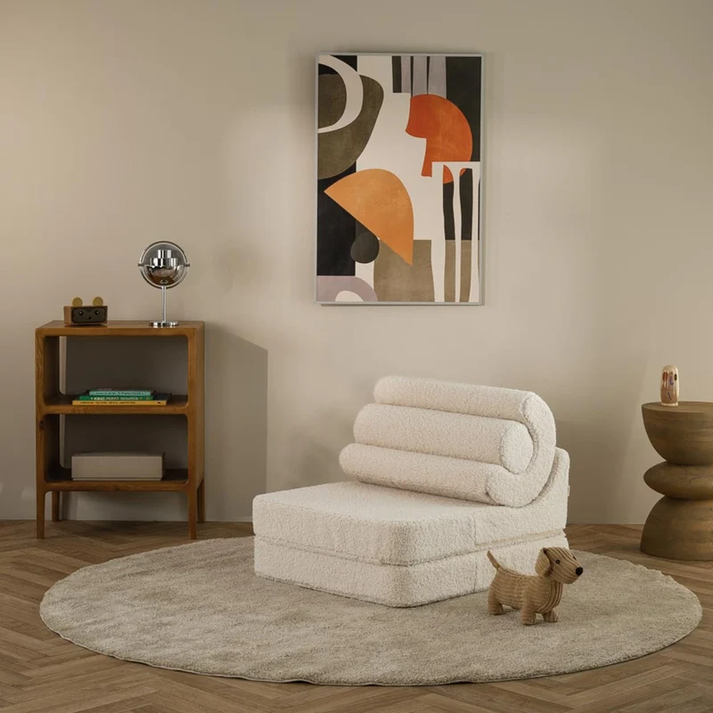 Klappsessel Flipster aus Teddy-Stoff
