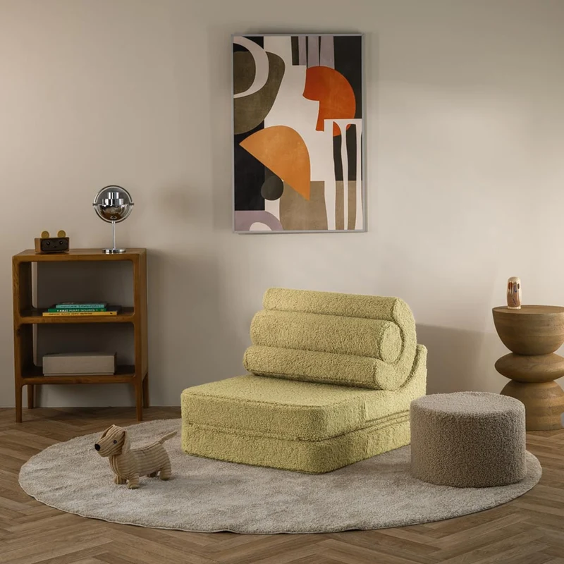 Klappsessel Flipster aus Teddy-Stoff