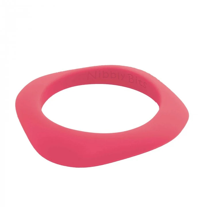 Teething Bangle - Flat Stackable - Pink