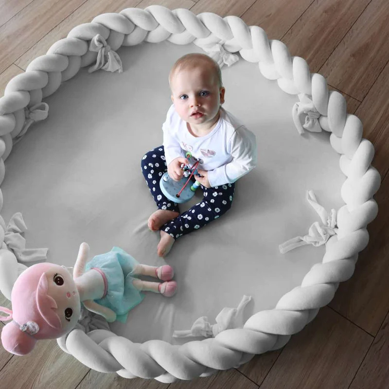 3in1 Spielmatte, Babynest & Bettschlange aus Velours