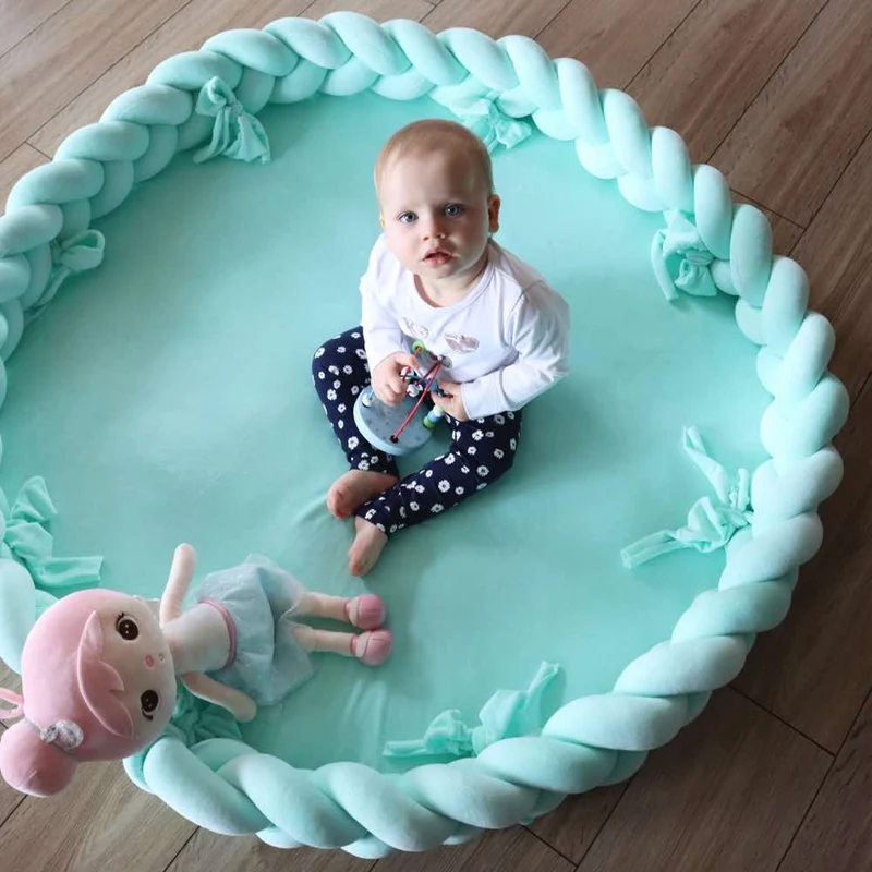 3in1 Spielmatte, Babynest & Bettschlange aus Velours