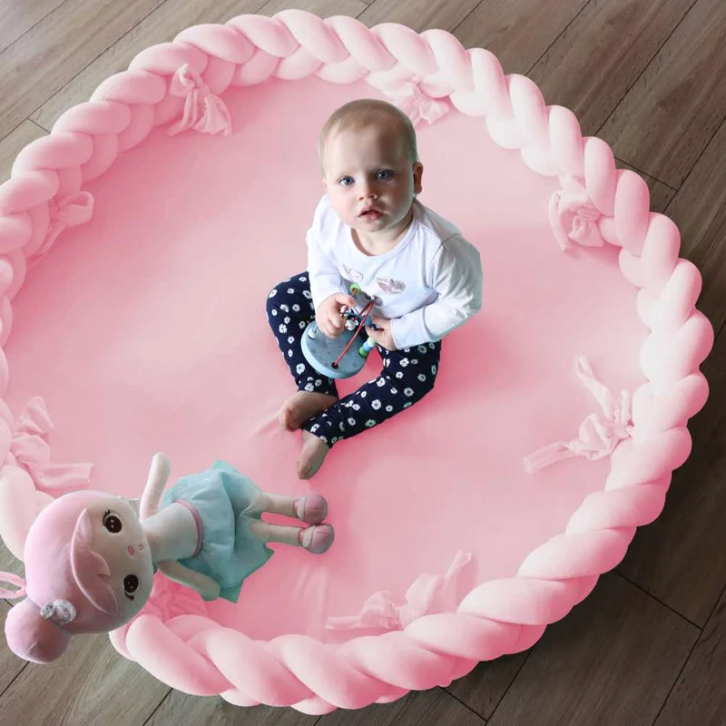 3in1 Spielmatte, Babynest & Bettschlange aus Velours