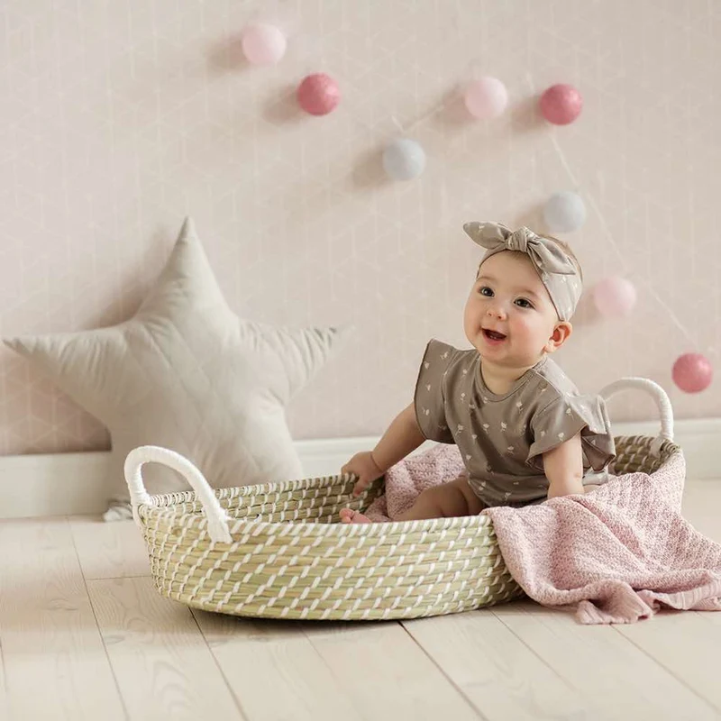 Wickelkorb aus Seegras im Boho Style