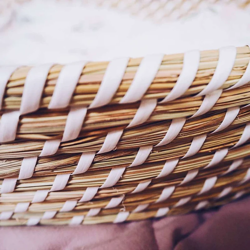 Wickelkorb aus Seegras im Boho Style