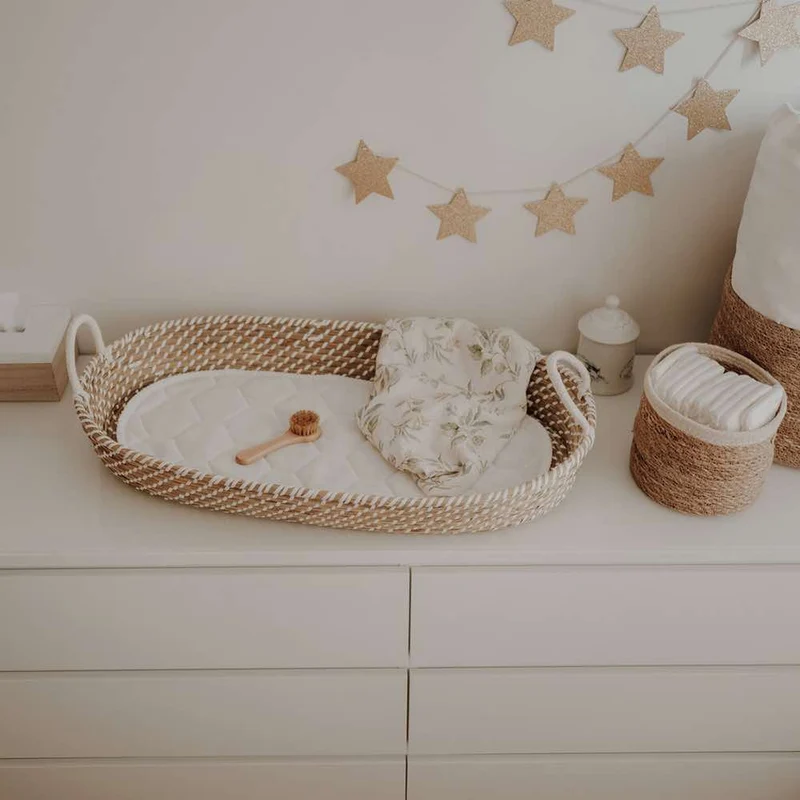 Wickelkorb aus Seegras im Boho Style