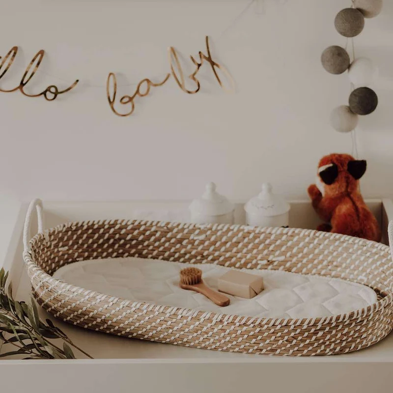Wickelkorb aus Seegras im Boho Style