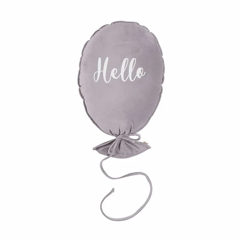 Ballon Dekokissen Hello aus Samt zum Aufhängen