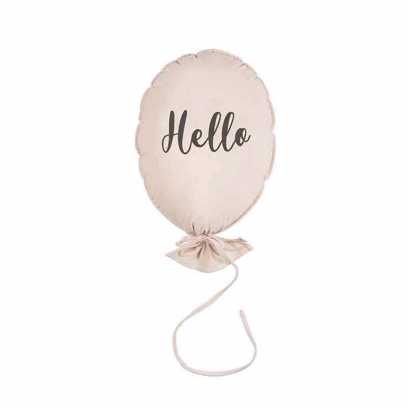 Ballon Dekokissen Hello aus Samt zum Aufhängen