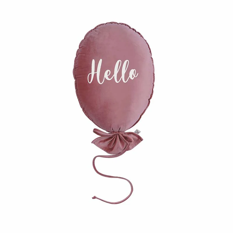 Ballon Dekokissen Hello aus Samt zum Aufhängen